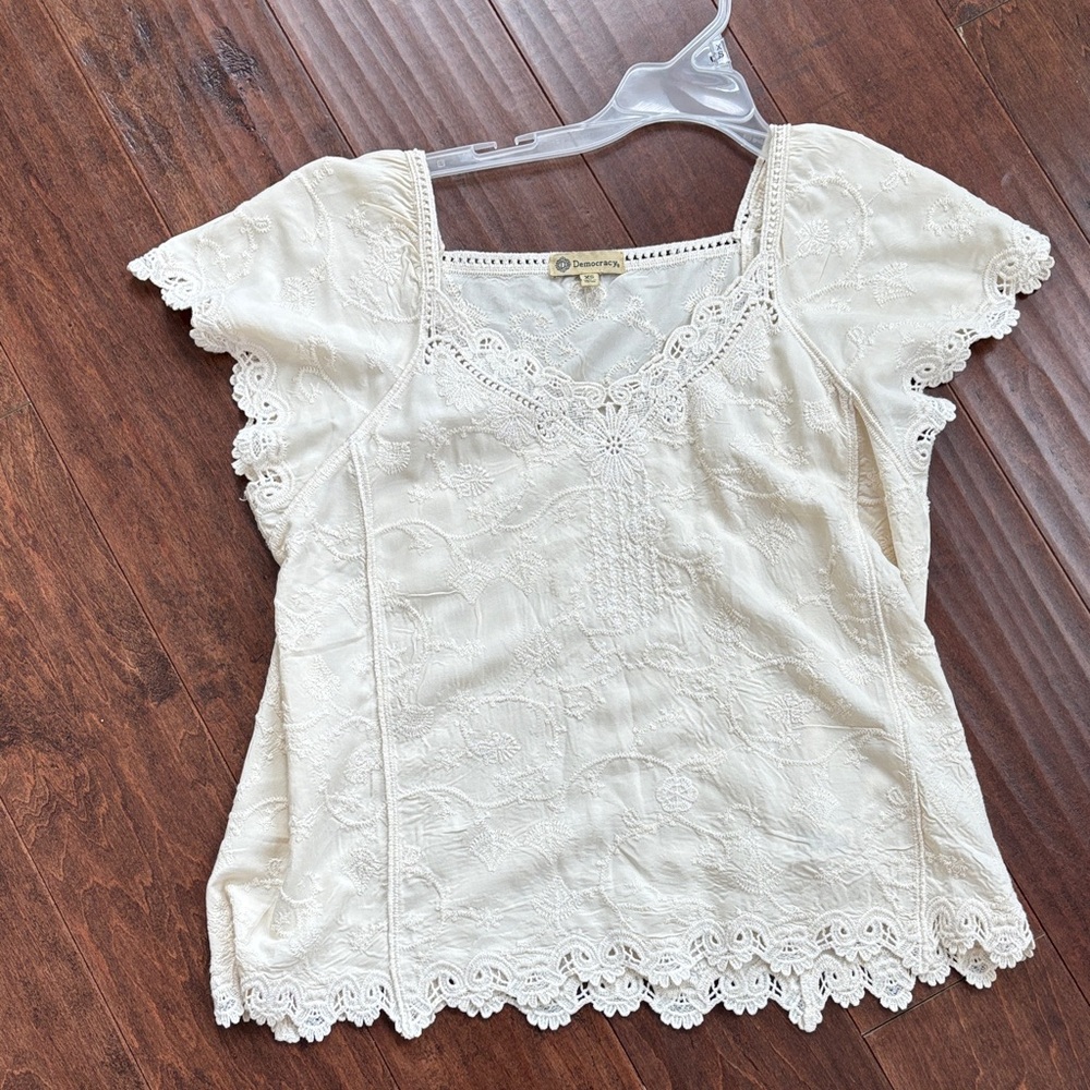 Democracy Cream Lace Blouse